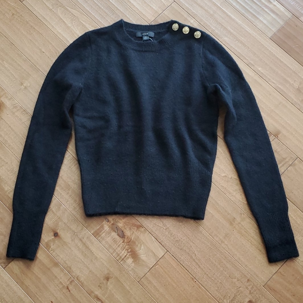 J.Crew Black Gold Button Sweater NWT